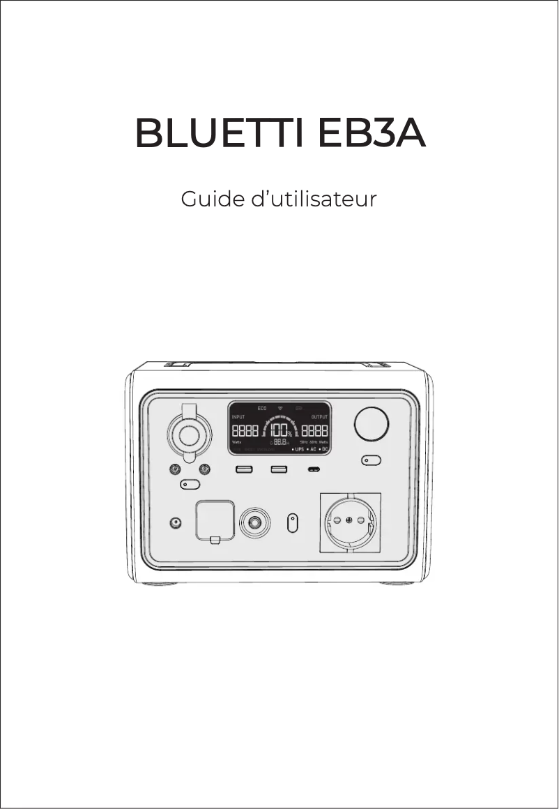 Page n°1 - Manuel utilisateur Bluetti EB3A