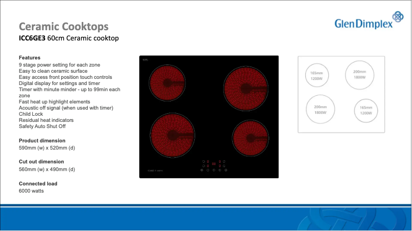 Page 1 de la notice Fiche technique ARC ICC6GE3
