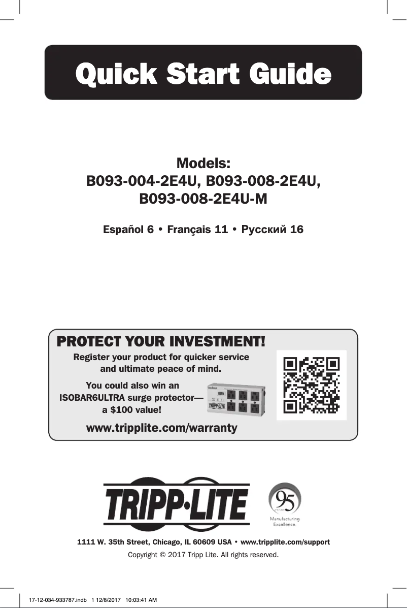 Page 1 de la notice Manuel utilisateur Tripp Lite B093-008-2E4U