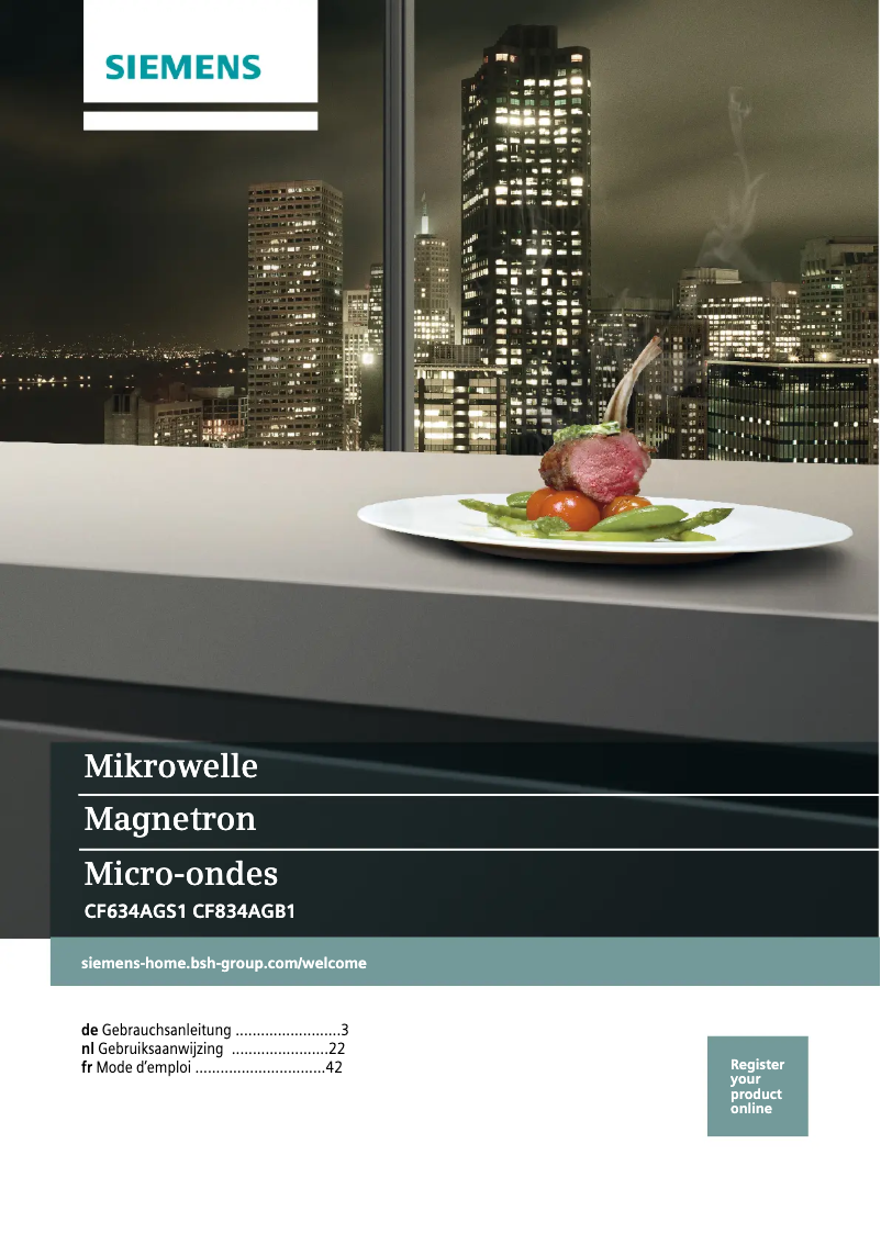 Page 1 de la notice Manuel utilisateur Siemens CF634AGS1