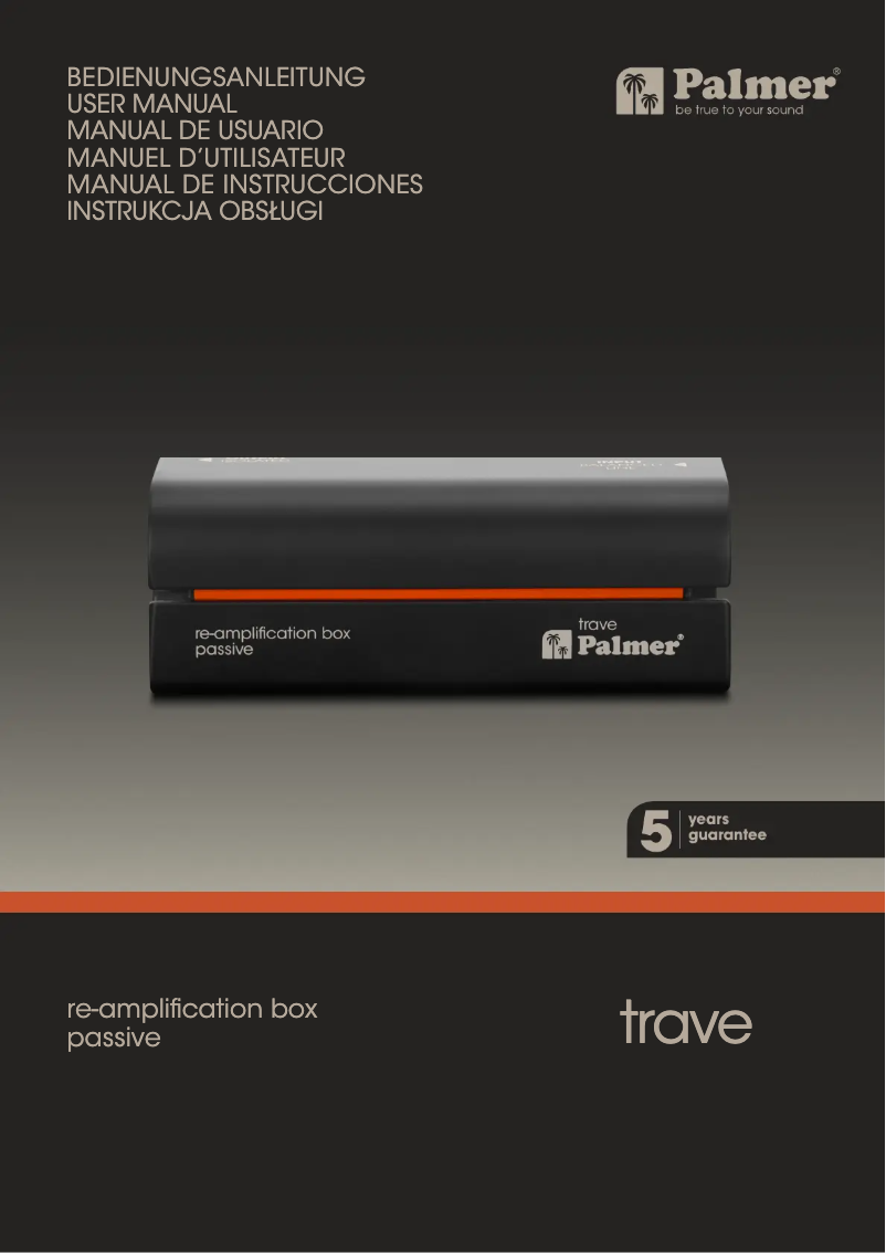 Page 1 de la notice Manuel utilisateur Palmer trave