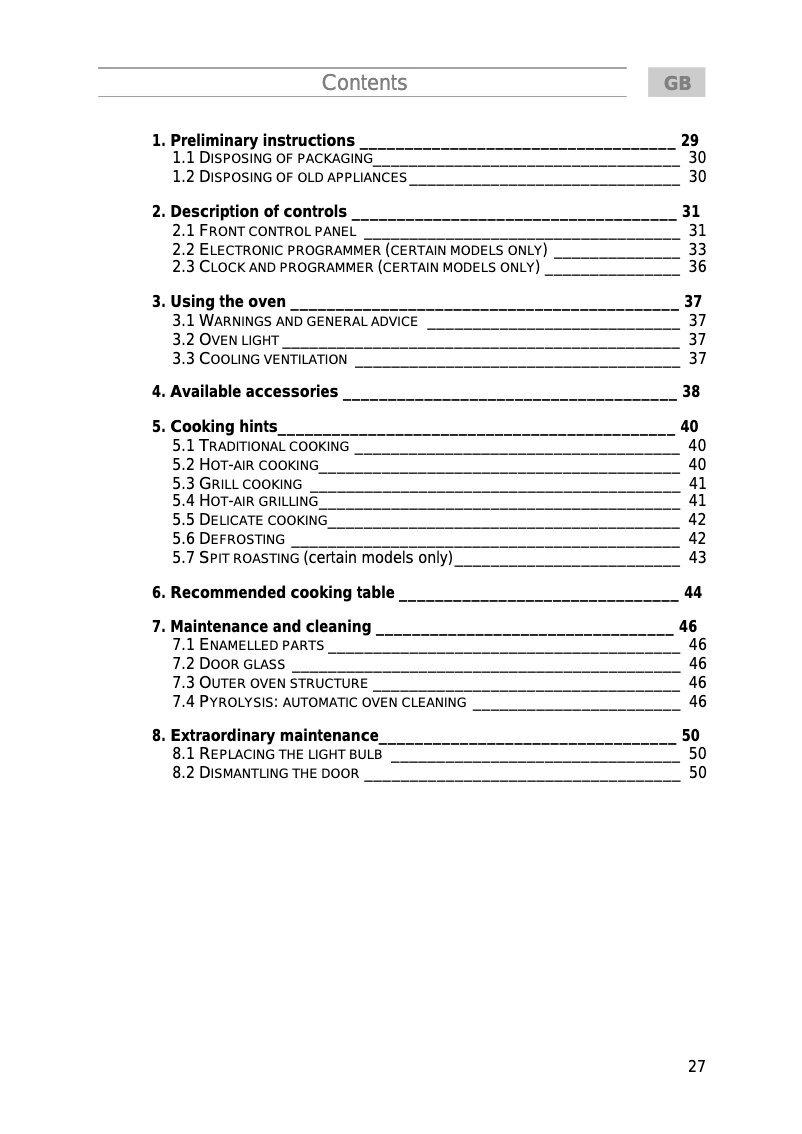 Page n°1 - Manuel utilisateur Smeg SE 1055 MFX