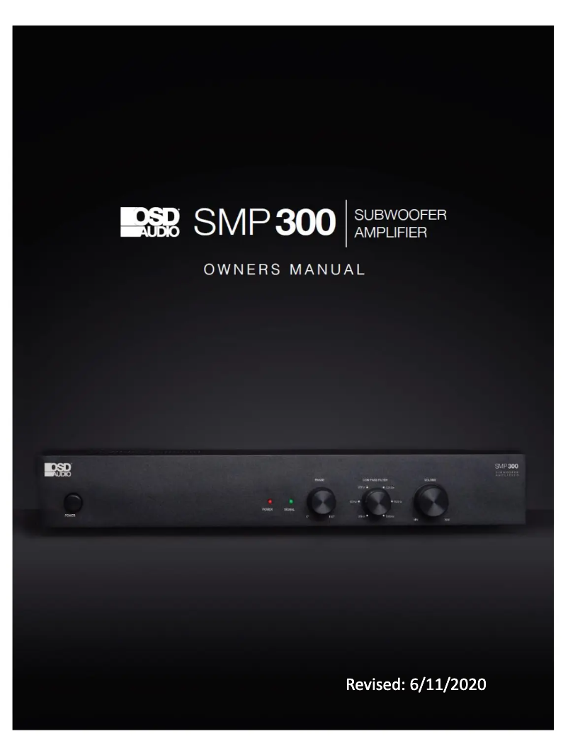 Page 1 of the manual User Manual OSD Audio SMP300