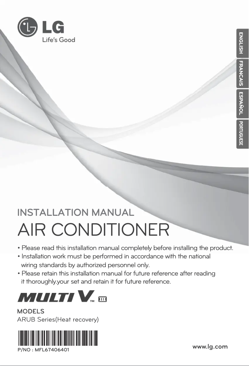 Page 1 de la notice Manuel utilisateur LG ARUB120BT3