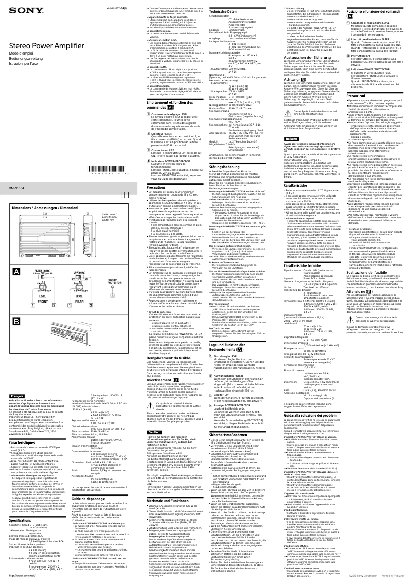 Image de la première page du manuel de l'appareil XM-N1004