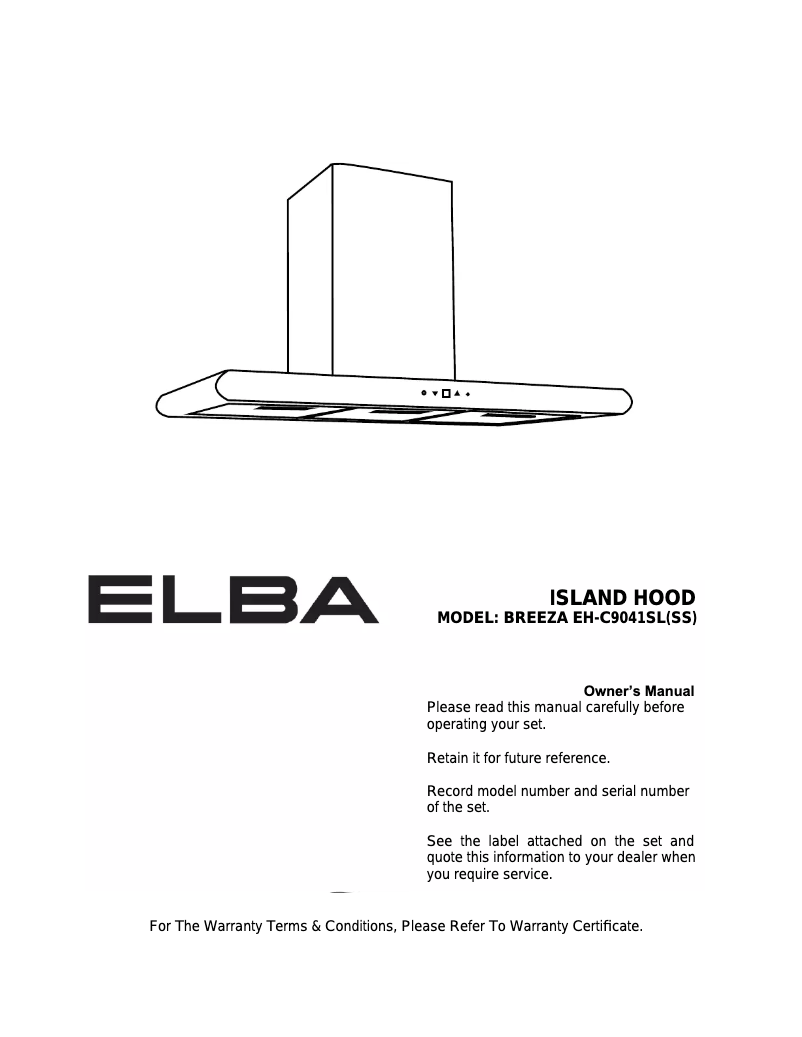 Image de la première page du manuel de l'appareil Breeza EH-C9041SL(SS)