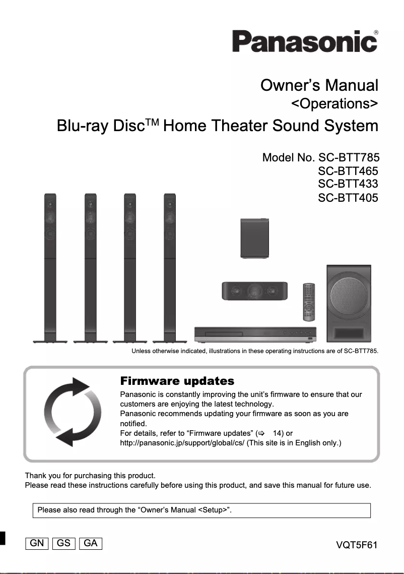 Page 1 de la notice Manuel utilisateur Panasonic SC-BTT785
