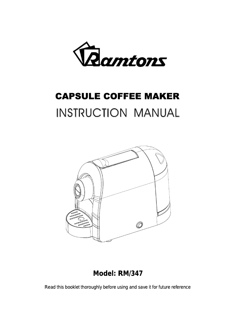 Image de la première page du manuel de l'appareil RM/347