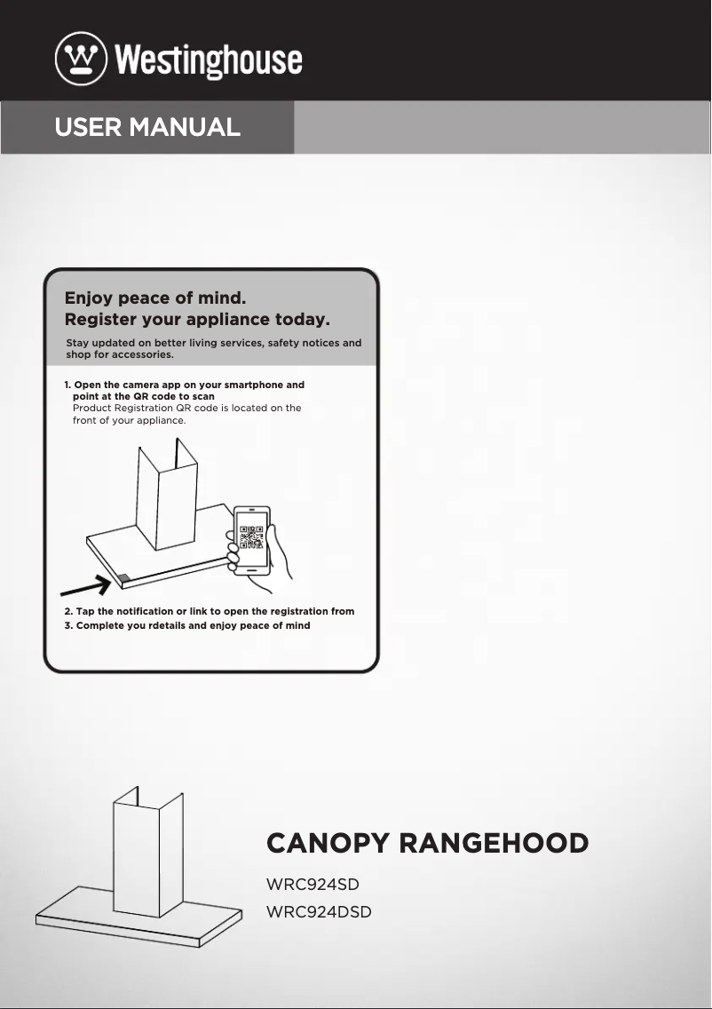 Page n°1 - Manuel utilisateur Westinghouse WRC924DSD