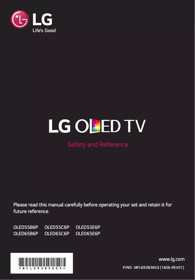 Page n°1 - Manuel utilisateur LG OLED65B6P