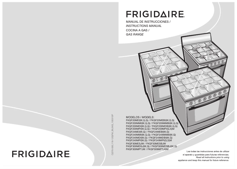 Page n°1 - Manuel utilisateur Frigidaire FKGF249MMI