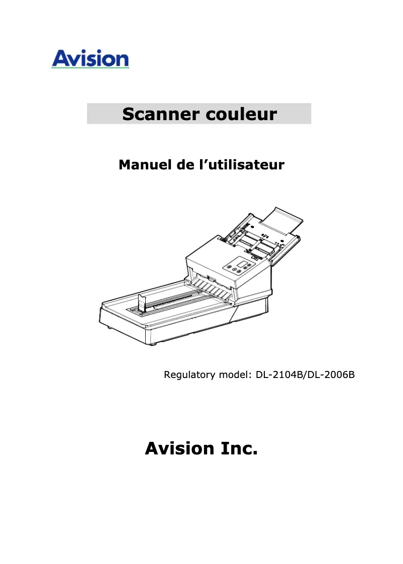 Page 1 de la notice Manuel utilisateur Avision AD3100F