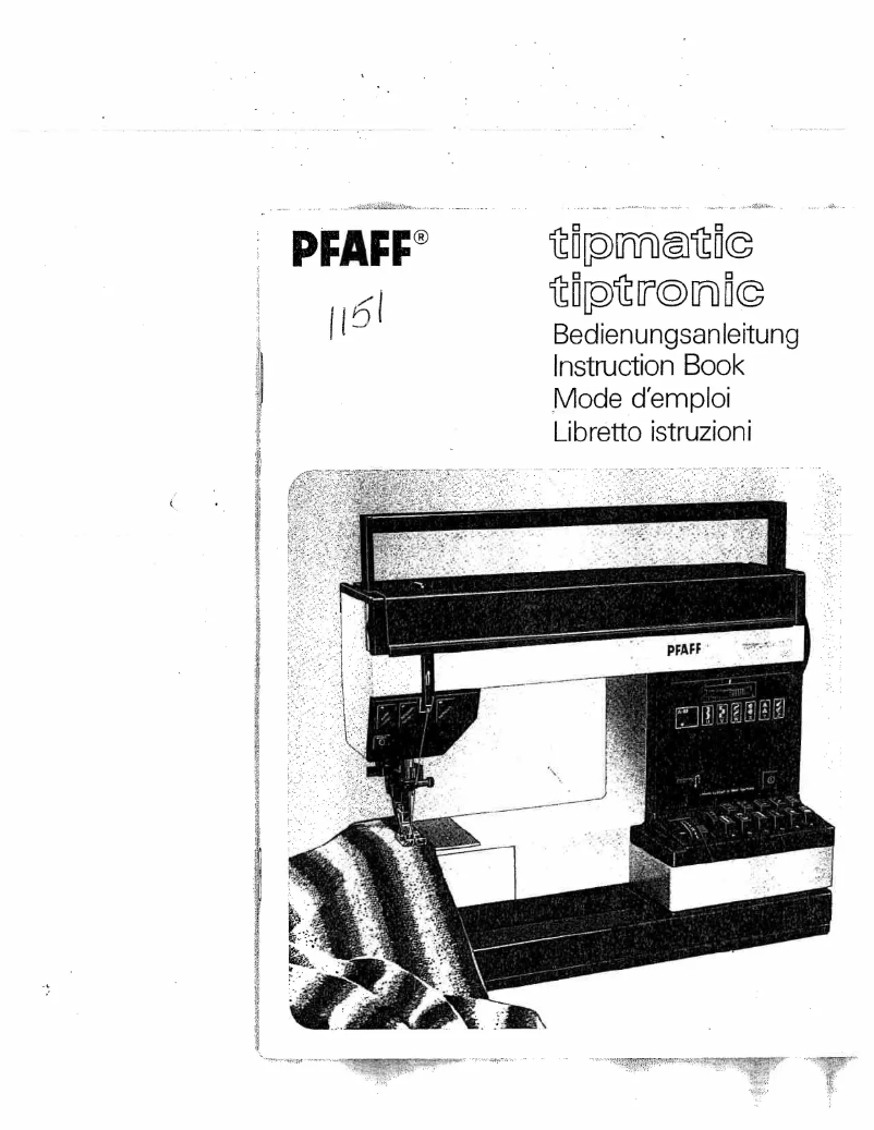 Page n°1 - Manuel utilisateur Pfaff Tipronic 1151