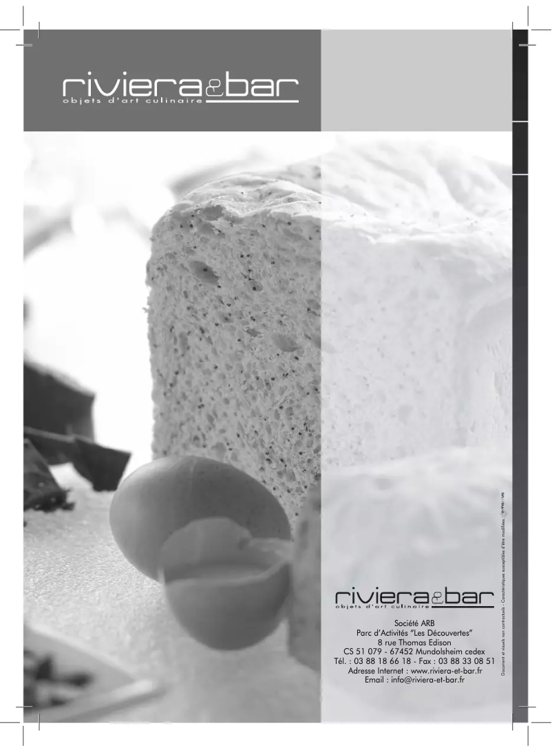 Page n°1 - Manuel utilisateur Riviera & Bar QD 778 A