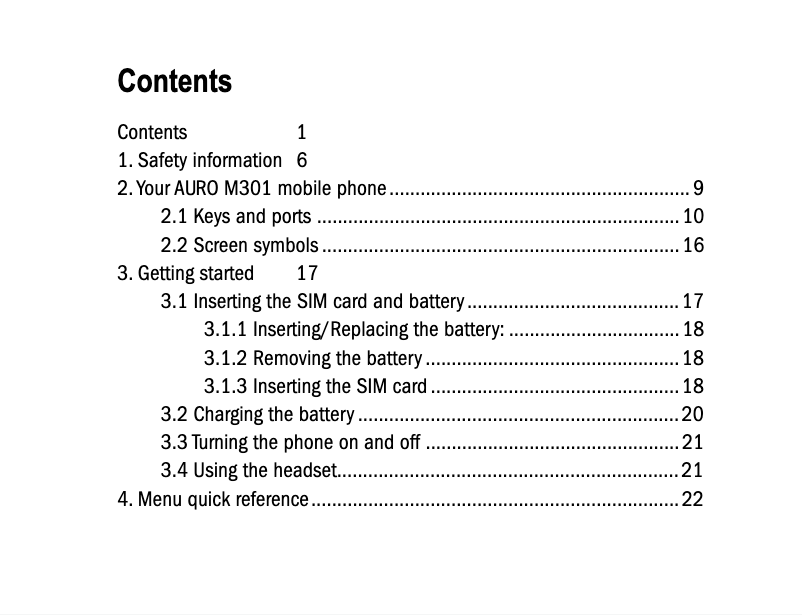 Image de la première page du manuel de l'appareil M301