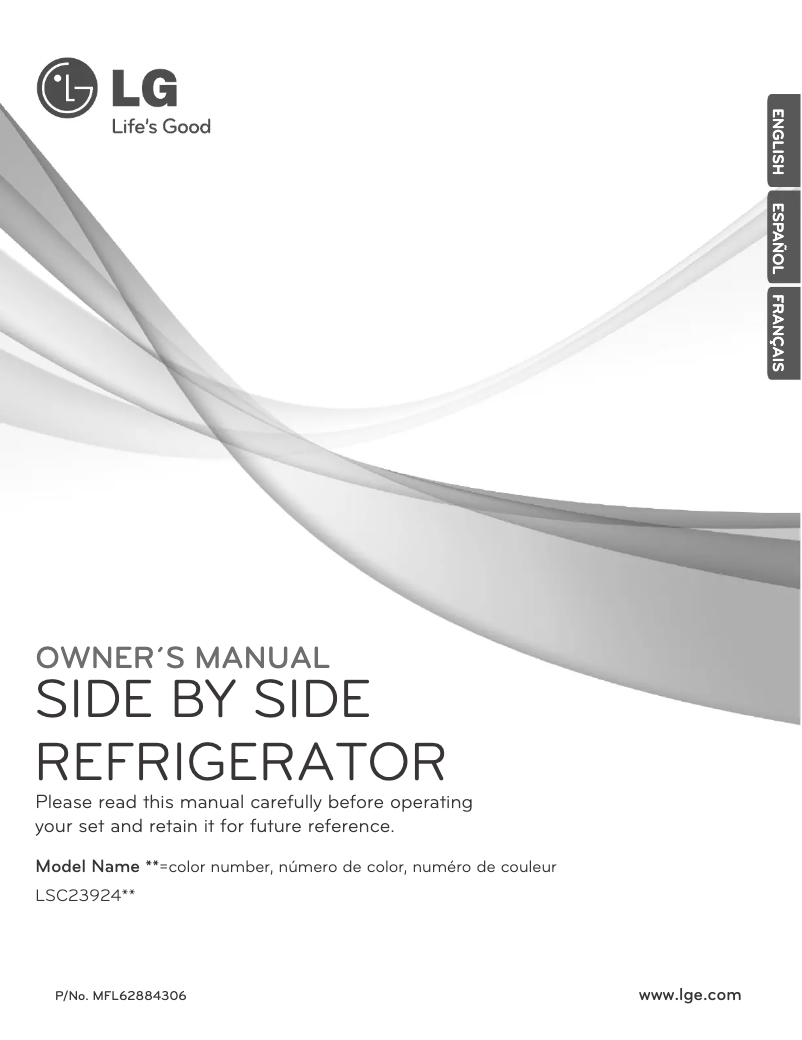 Page 1 de la notice Manuel utilisateur LG LSC23924SW