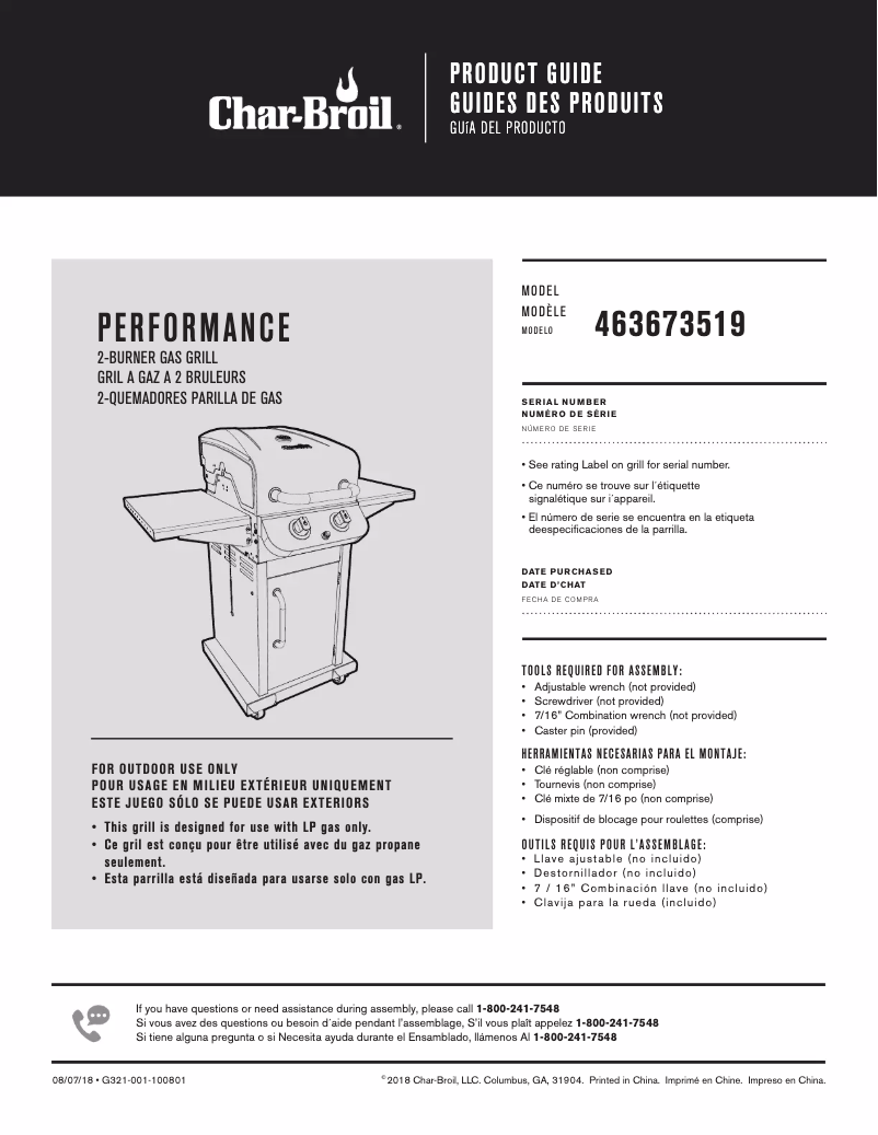 Página 1 del manual Manual de usuario Char-Broil Performance 463673519