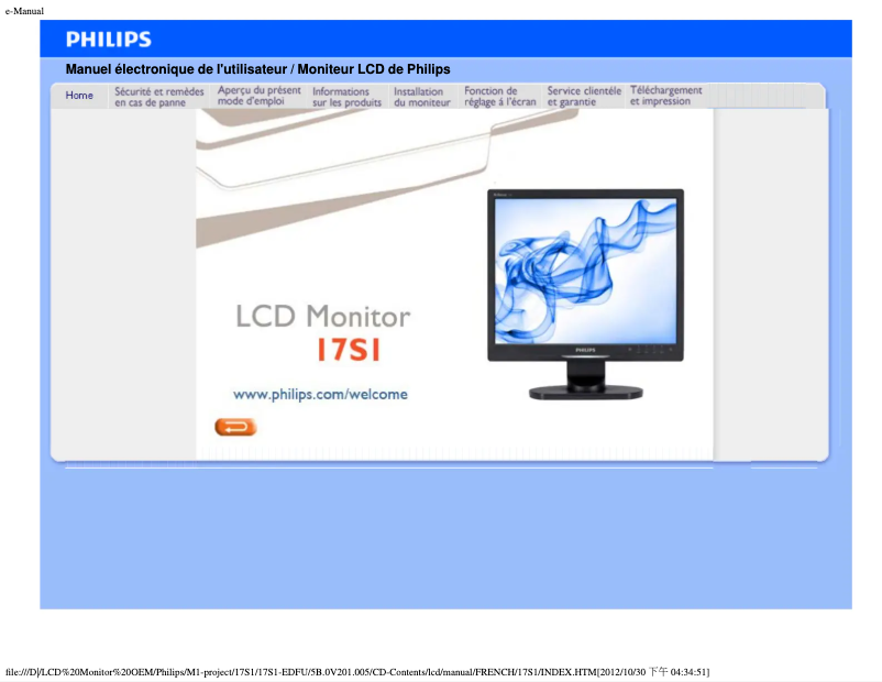 Page n°1 - Manuel utilisateur Philips Brilliance 17S1SB