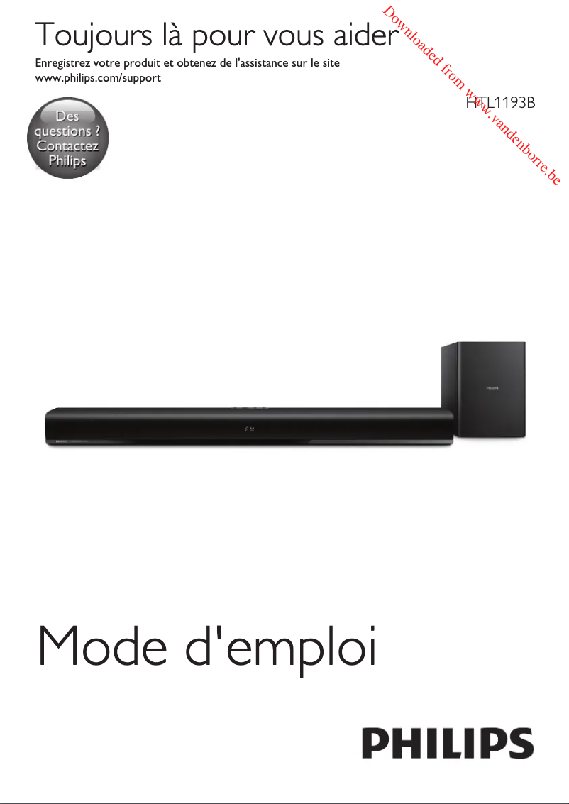 Page n°1 - Manuel utilisateur Philips HTL1193B