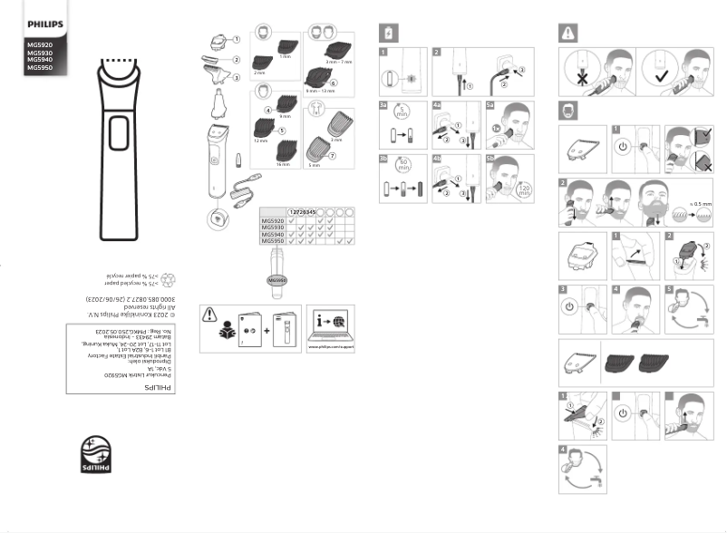 Page 1 of the manual User Manual Philips MG9540