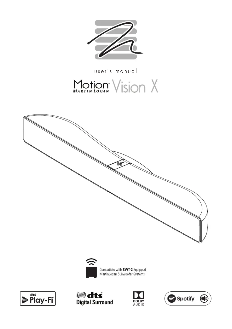 Page n°1 - Manuel utilisateur Martin Logan Motion Vision X