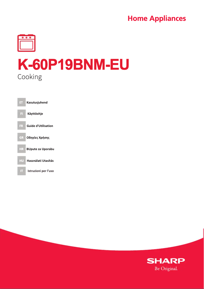 Page 1 de la notice Manuel utilisateur Sharp K-60P19BNM -EU