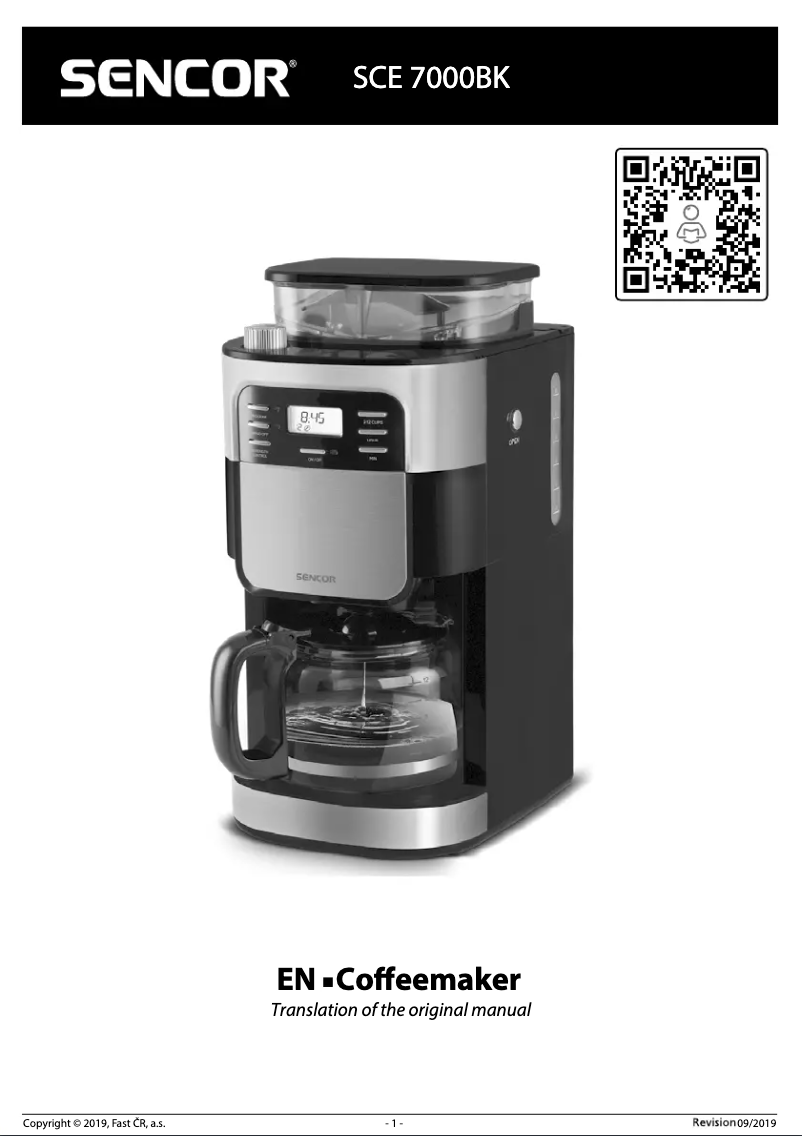 Image de la première page du manuel de l'appareil SCE 7000BK