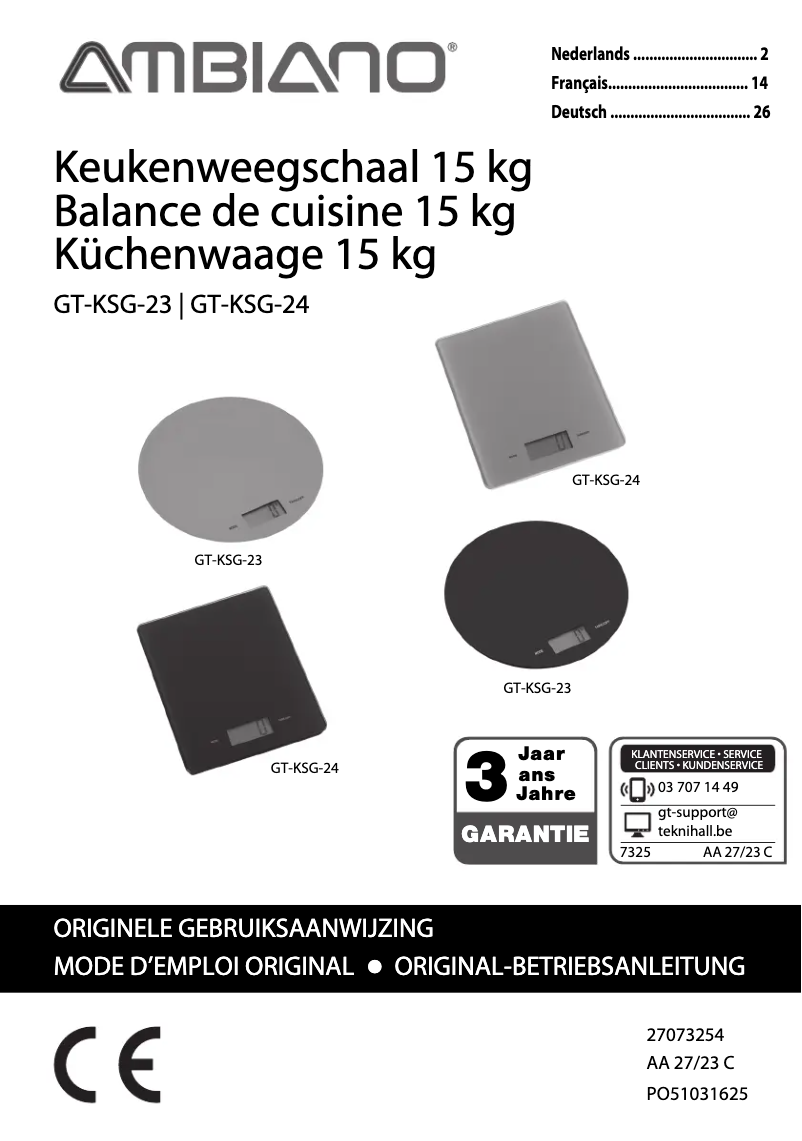 Page 1 of the manual User Manual Ambiano GT-KSG-23