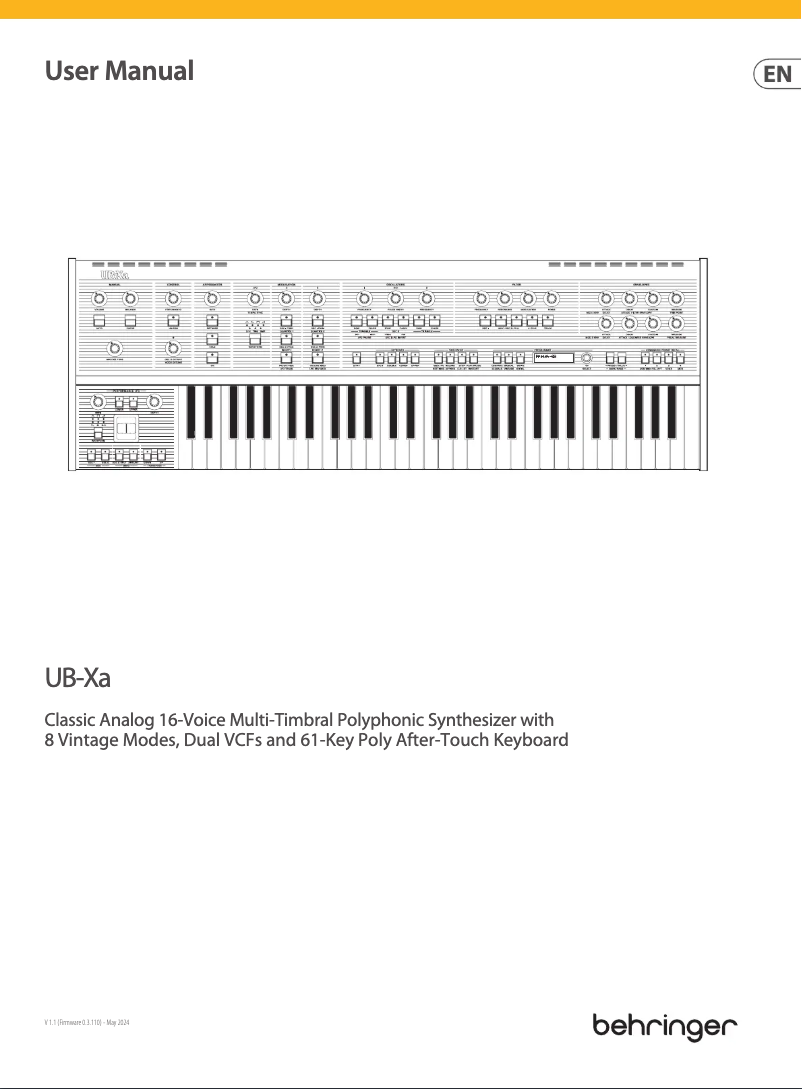 Image de la première page du manuel de l'appareil UB-Xa