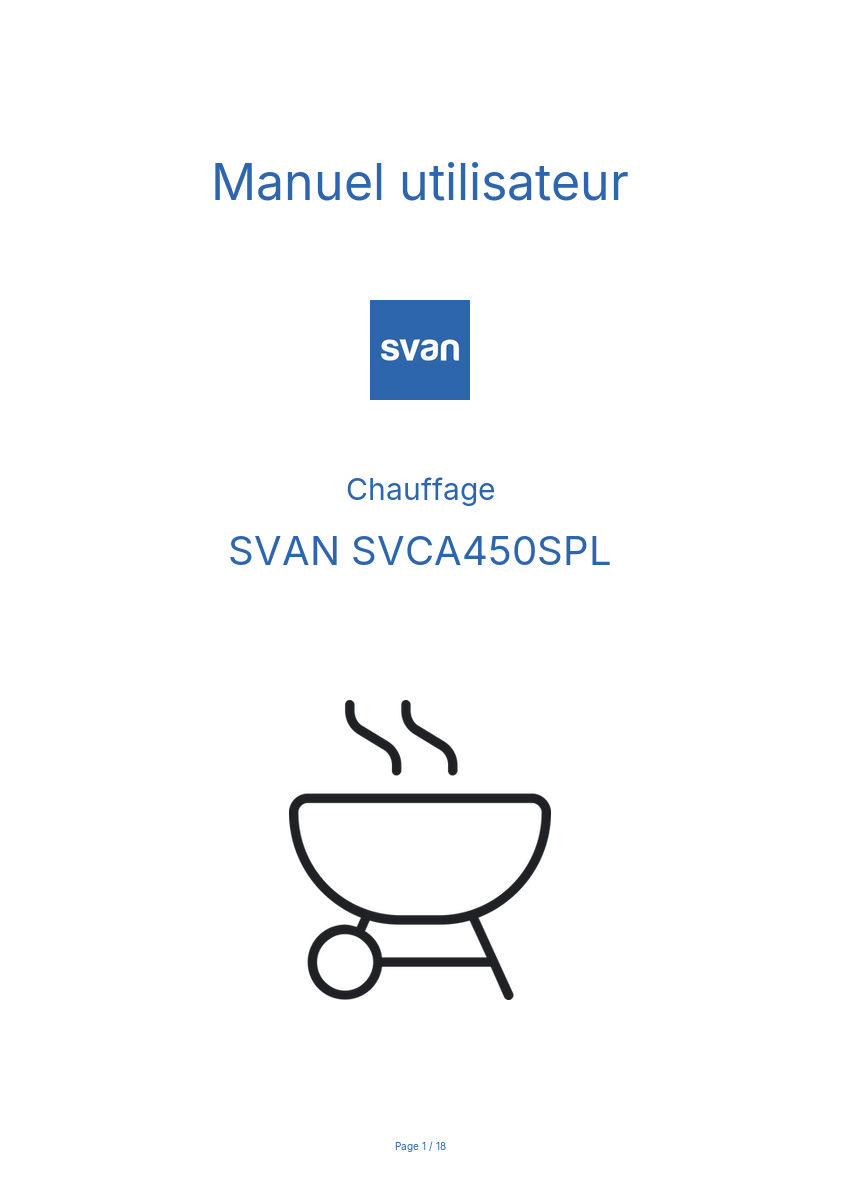 Image de la première page du manuel de l'appareil SVCA450SPL