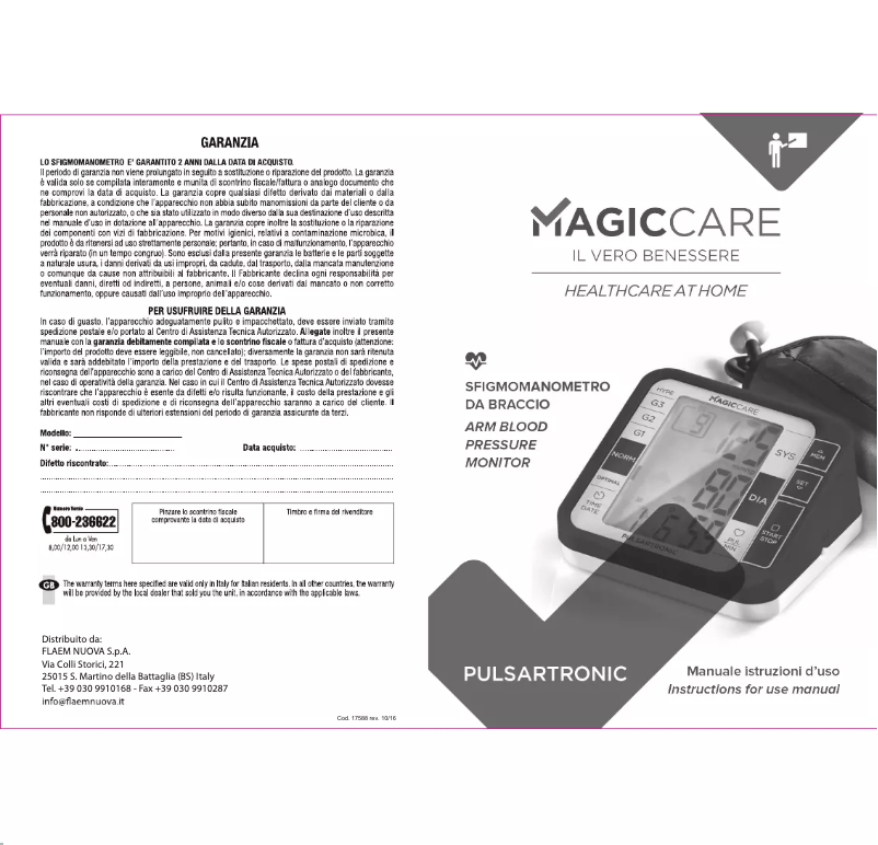 Page 1 de la notice Manuel utilisateur Magic Care Pulsartronic SFG60
