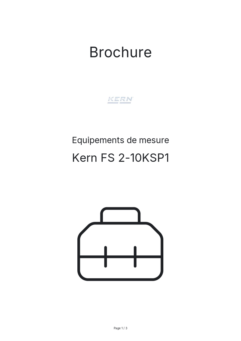 Page n°1 - Brochure Kern FS 2-10KSP1