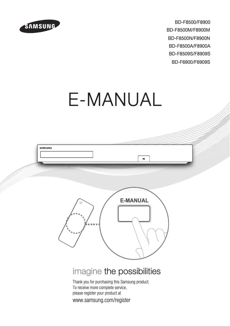 Page n°1 - Manuel utilisateur Samsung BD-F8900M