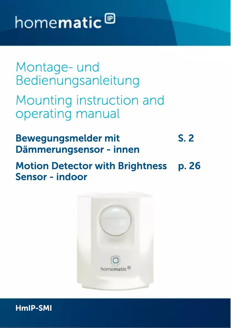 Image de la première page du manuel de l'appareil HmIP-SMI