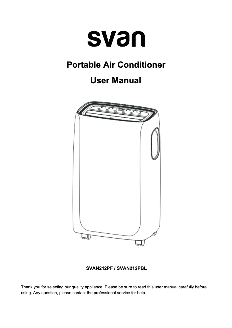 Page 1 de la notice Manuel utilisateur SVAN SVAN212PBL