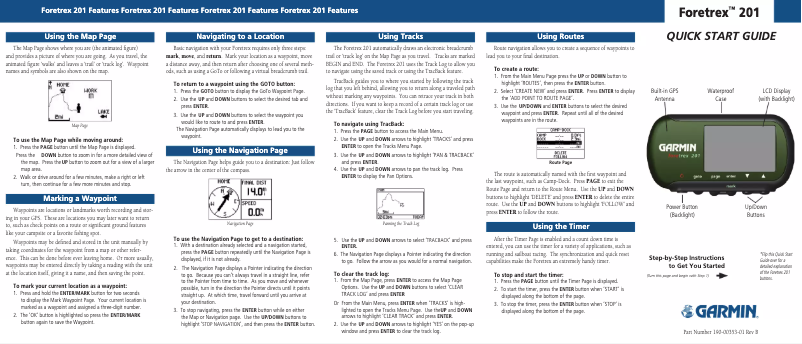 Page n°1 - Manuel utilisateur Garmin Foretrex 201