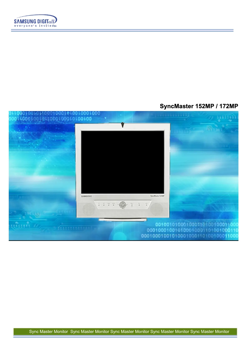 Image de la première page du manuel de l'appareil SyncMaster 172MP