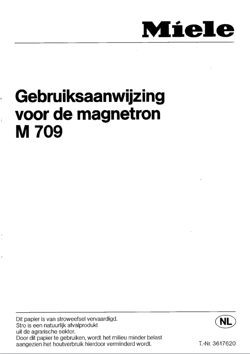 Page n°1 - Manuel utilisateur Miele M 709