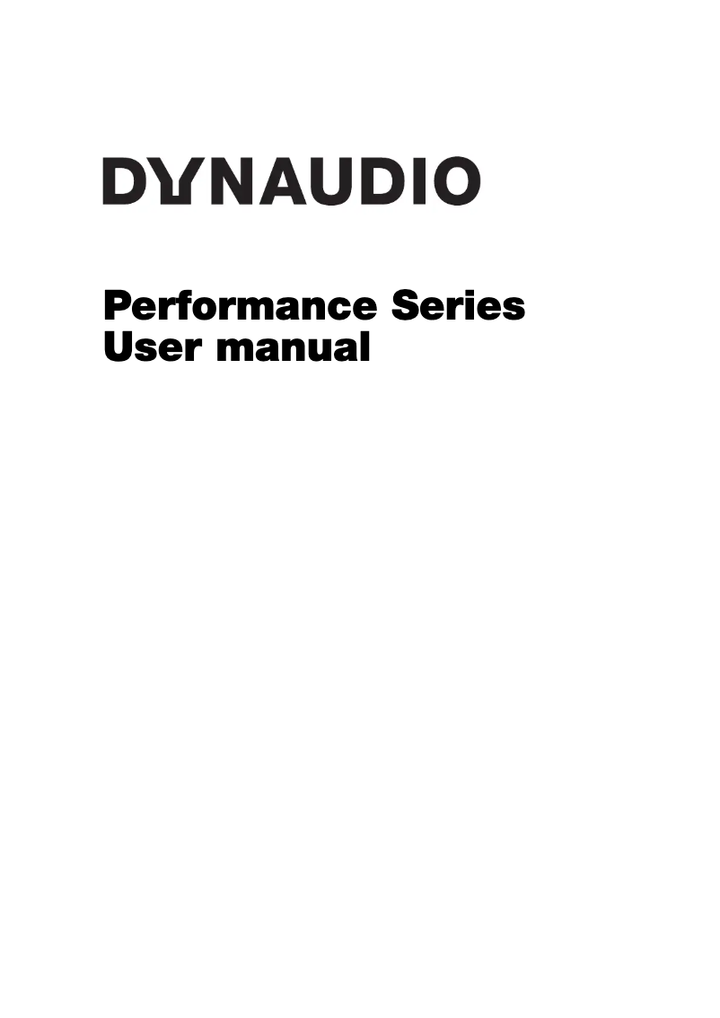 Page n°1 - Manuel utilisateur Dynaudio Sub RCC