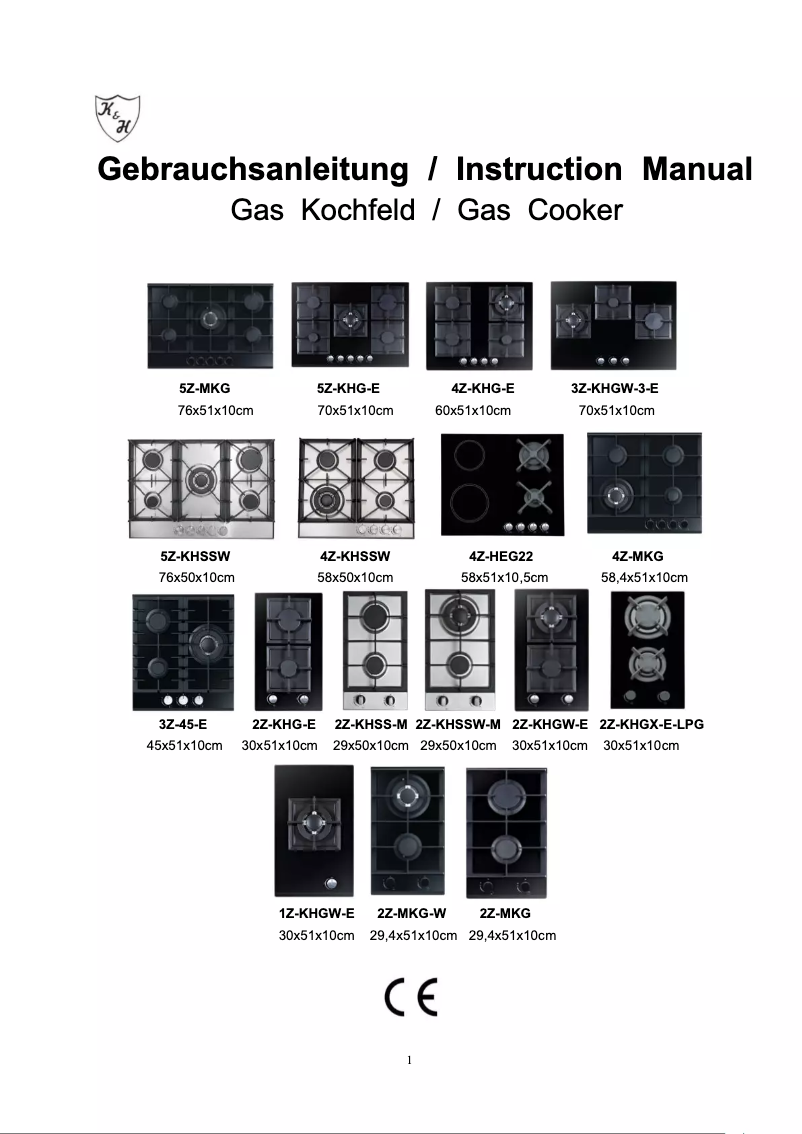 Page n°1 - Manuel utilisateur K&H 2Z-KHGX-LPG