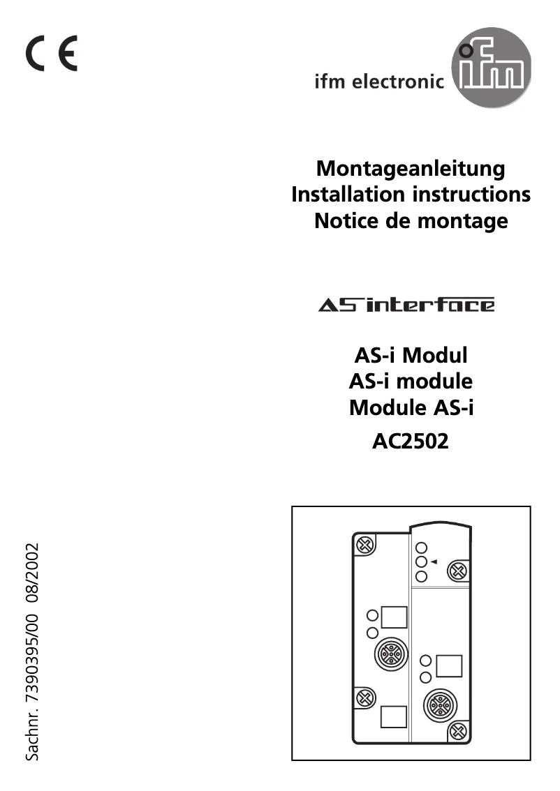 Page 1 de la notice Manuel utilisateur IFM AC2502