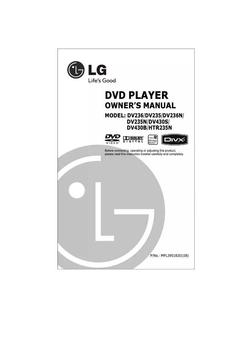 Image de la première page du manuel de l'appareil DV430S