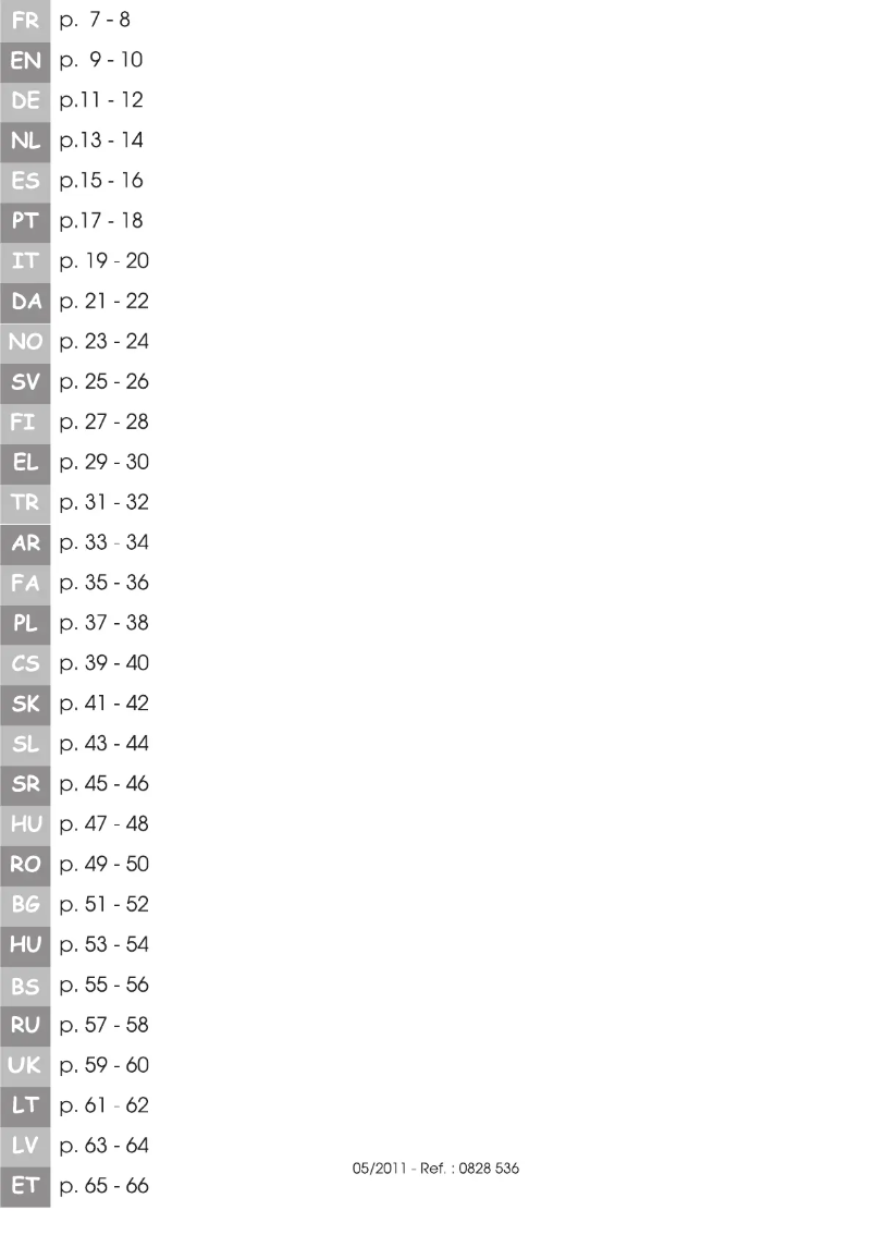 Page n°1 - Manuel utilisateur Tefal Masterchef 8000 DO660