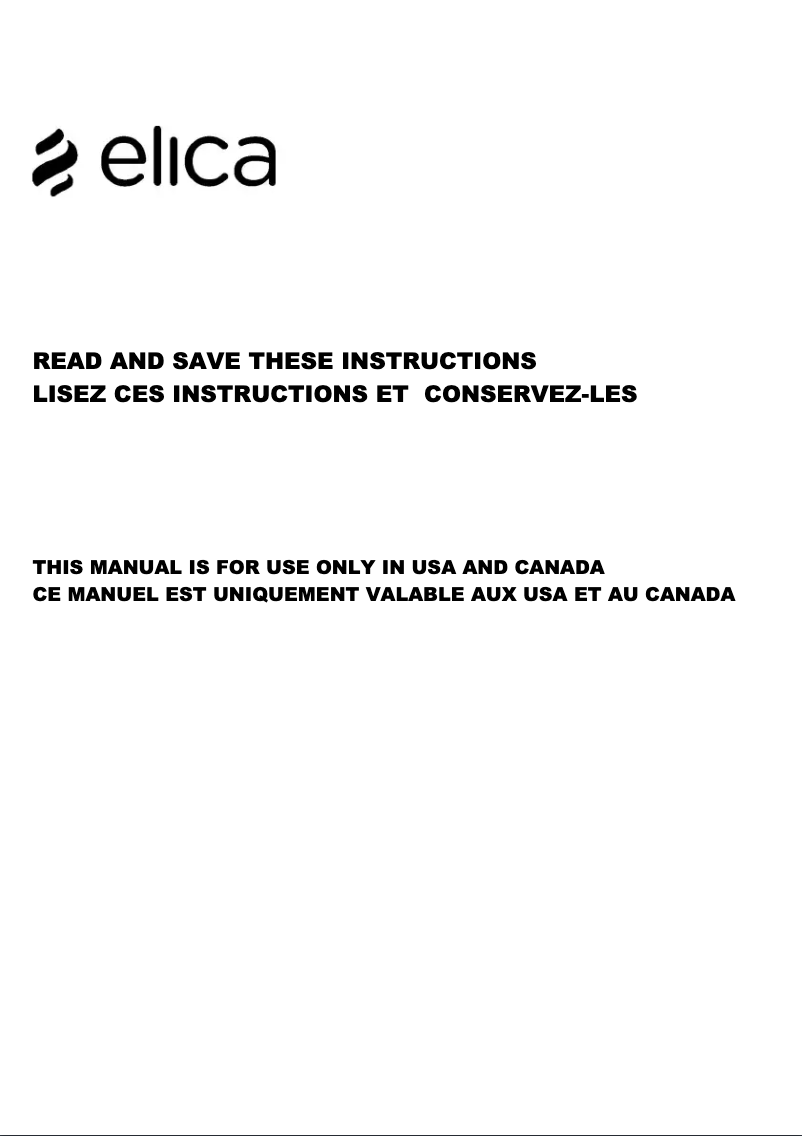 Page 1 de la notice Manuel utilisateur Elica EASY PRF0129429