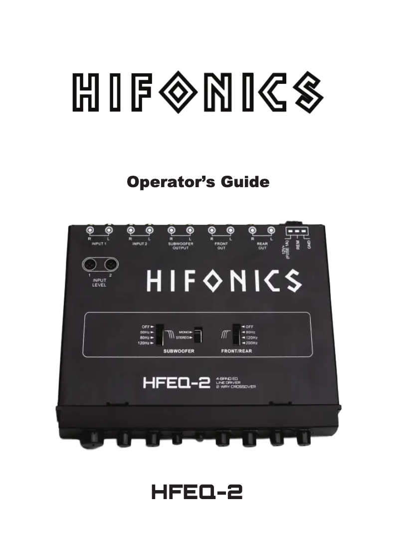 Page 1 de la notice Manuel utilisateur Hifonics HFEQ-2