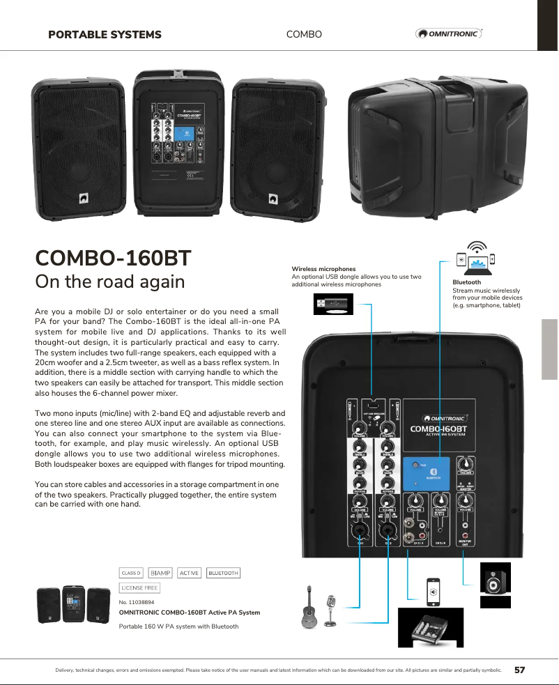 Página 1 del manual Catálogo Omnitronic COMBO-160BT