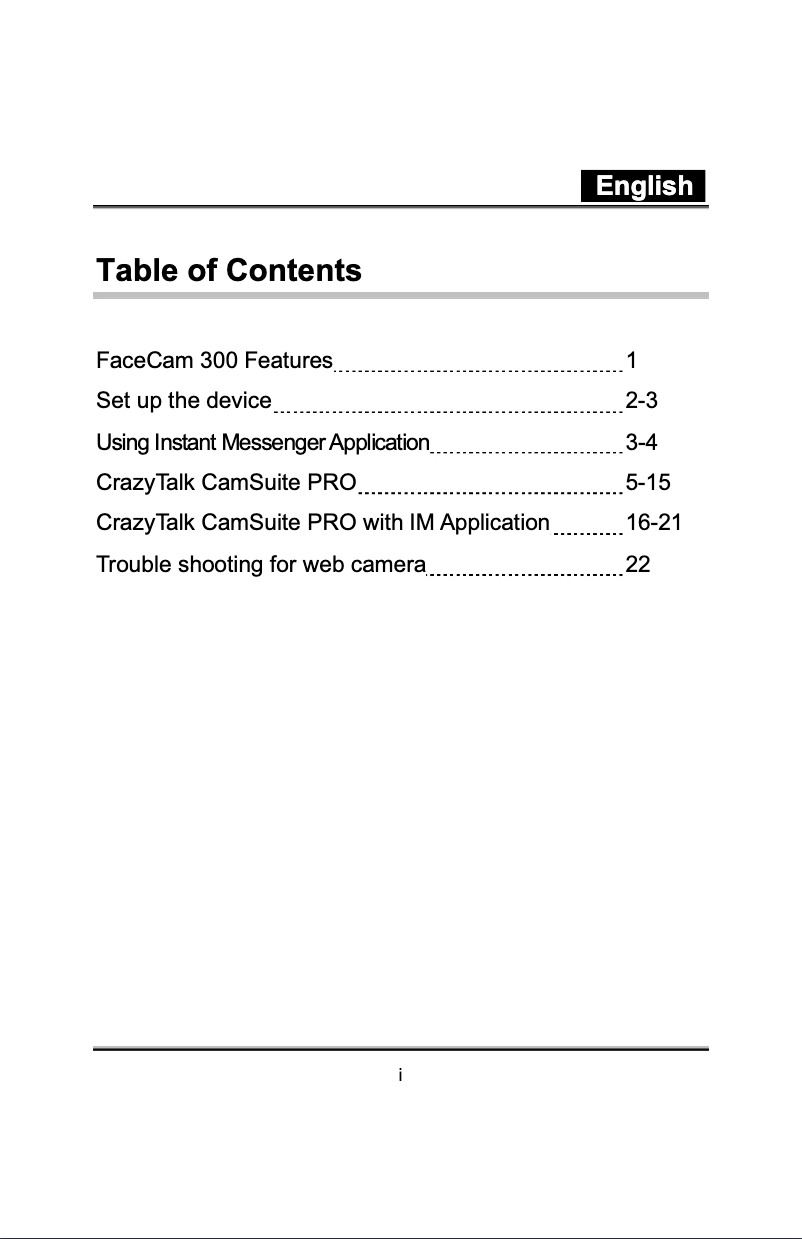 Page 1 de la notice Manuel utilisateur Genius FaceCam 300