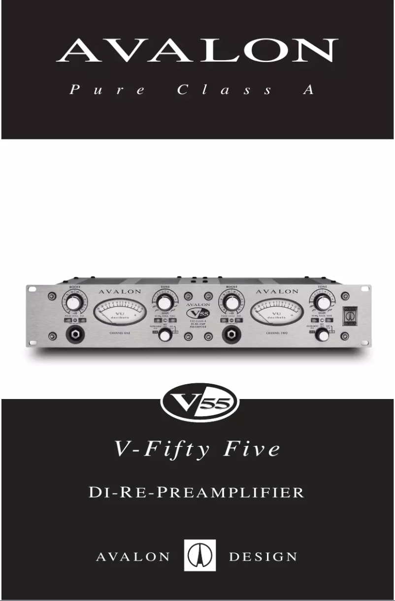 Page 1 de la notice Manuel utilisateur Avalon V55