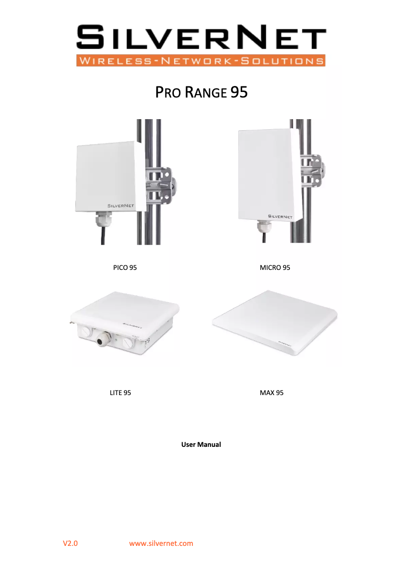 Page n°1 - Manuel utilisateur SilverNet PICO 95