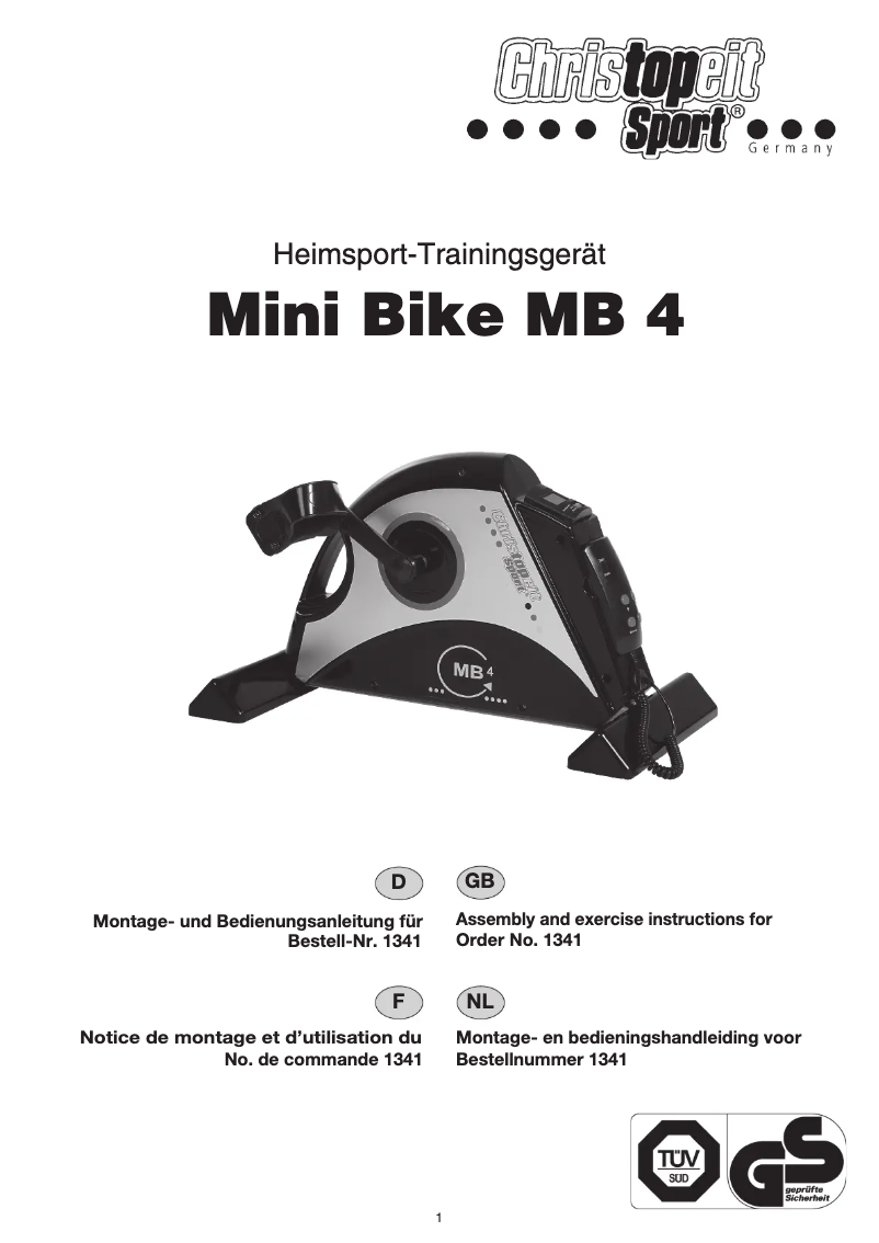 Page 1 de la notice Manuel utilisateur Christopeit MB 4